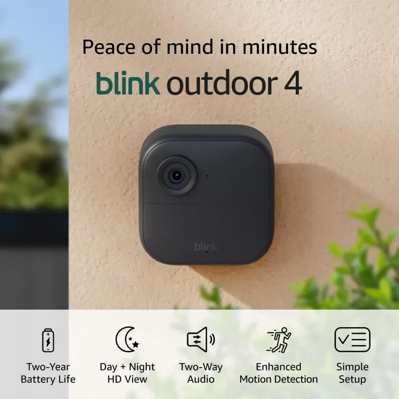 Cámara de Seguridad Inalámbrica Blink Outdoor 4 HD 1080p Sistema de 2 Cámaras con Sync Module Core