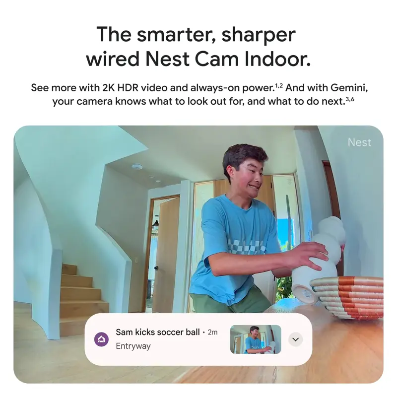 Cámara de Seguridad Google Nest Cam Indoor 3rd Gen 2K HDR Wi Fi GA09973 US