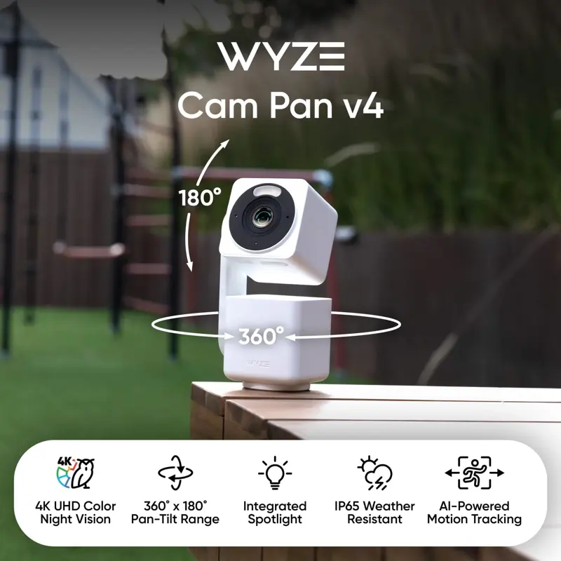 Cámara Seguridad Interior/Exterior WYZE Cam Pan v4 4K 360°