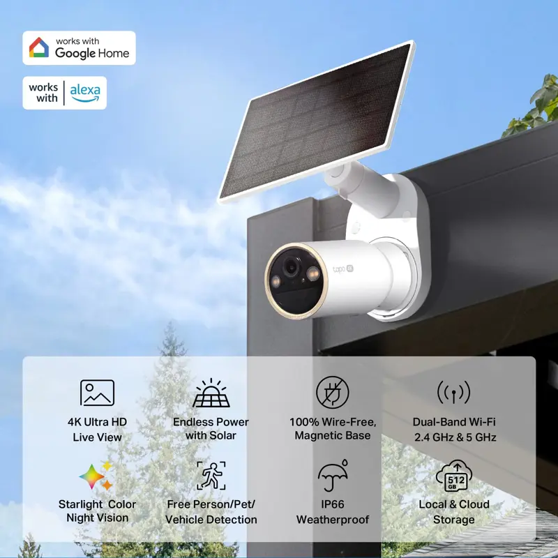 Camara Seguridad Tapo C460 KIT 4K Solar Montaje Magnetico