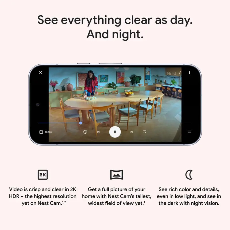 Cámara De Seguridad Google Nest Cam Indoor 3ra Gen Cableada 2K HDR Berry GA09974 US