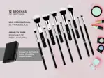 Set Profesional x 23 Brochas De Maquillaje Gadnic Fibra Natural + Estuche