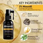 Spray para el crecimiento del cabello Fymiox con 5% de minoxidil para hombres y mujeres, 60 ml