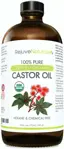 Aceite de ricino Rejuvenaturals, 480 ml, orgánico, prensado en frío por el USDA