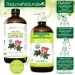 Aceite de ricino Rejuvenaturals, 480 ml, orgánico, prensado en frío por el USDA