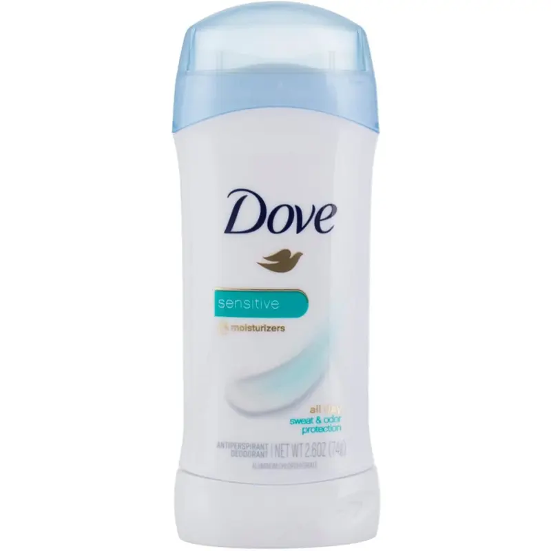 Desodorante Dove Piel Sensible Sin Fragancia 74g Paquete de 4