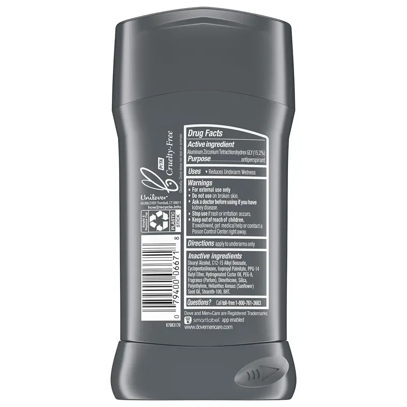 Desodorante Antitranspirante en Barra Dove Men+Care Clean Comfort 76g Paquete de 8