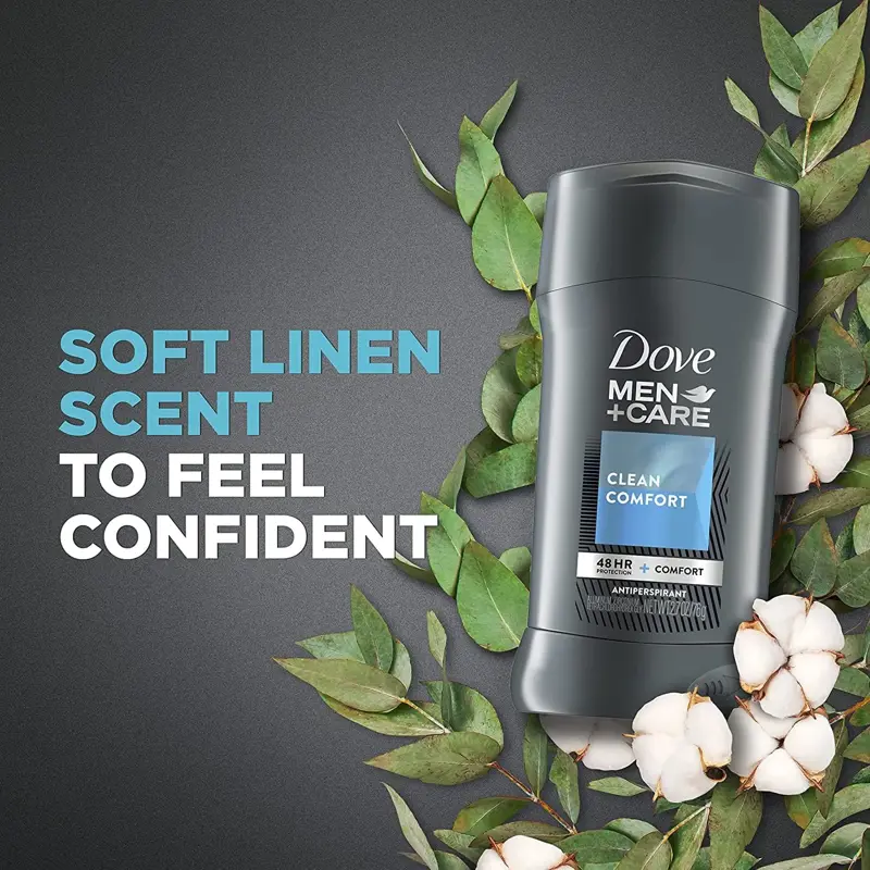 Desodorante Antitranspirante en Barra Dove Men+Care Clean Comfort 76g Paquete de 8