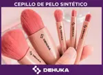 Brochas Y Pinceles Dehuka Sintético De Maquillaje Estuche Con Espejo Color Rosa Chicle