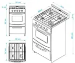Cocina a Gas Candor S2 - 51cm, 4 Hornallas, Easy Clean, Gas Envasado, Blanca