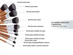 Brochas para Maquillaje Gadnic Bambú x 11 + Bolso Transporte