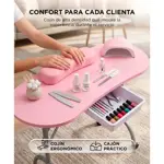 Mesa De Manicura Plegable Care By Gadnic Estructura Hierro MDF Ruedas PP