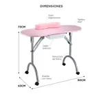 Mesa De Manicura Plegable Care By Gadnic Estructura Hierro MDF Ruedas PP