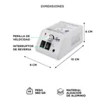 Torno para Uñas Care By Gadnic T20K Manicura Profesional + Brocas y Limas