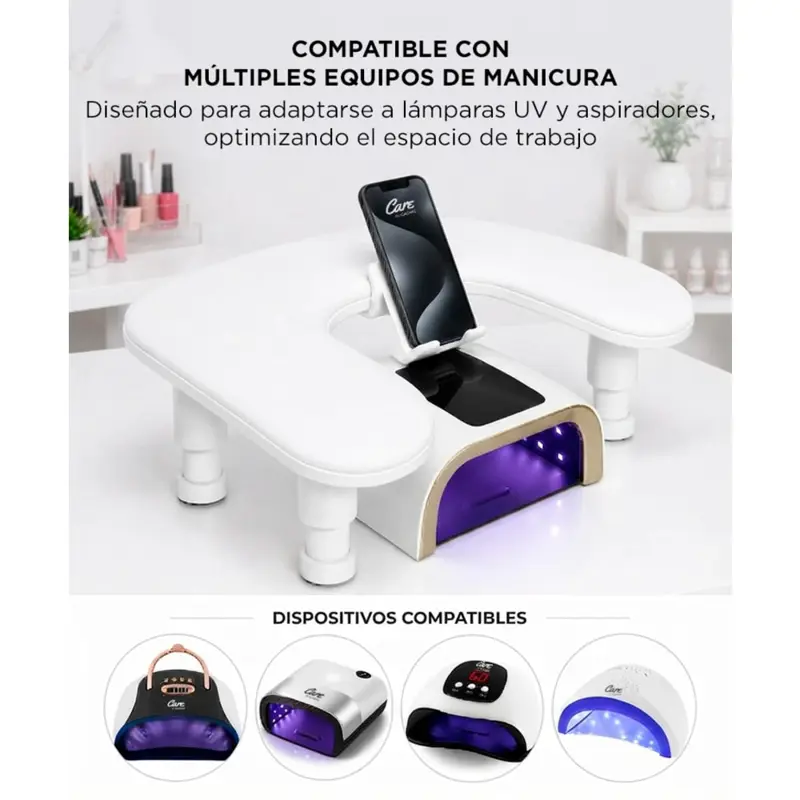 Reposabrazos Manicura Care By Gadnic Altura Regulable 125 150 mm Almohadilla Soporte Ergonómico