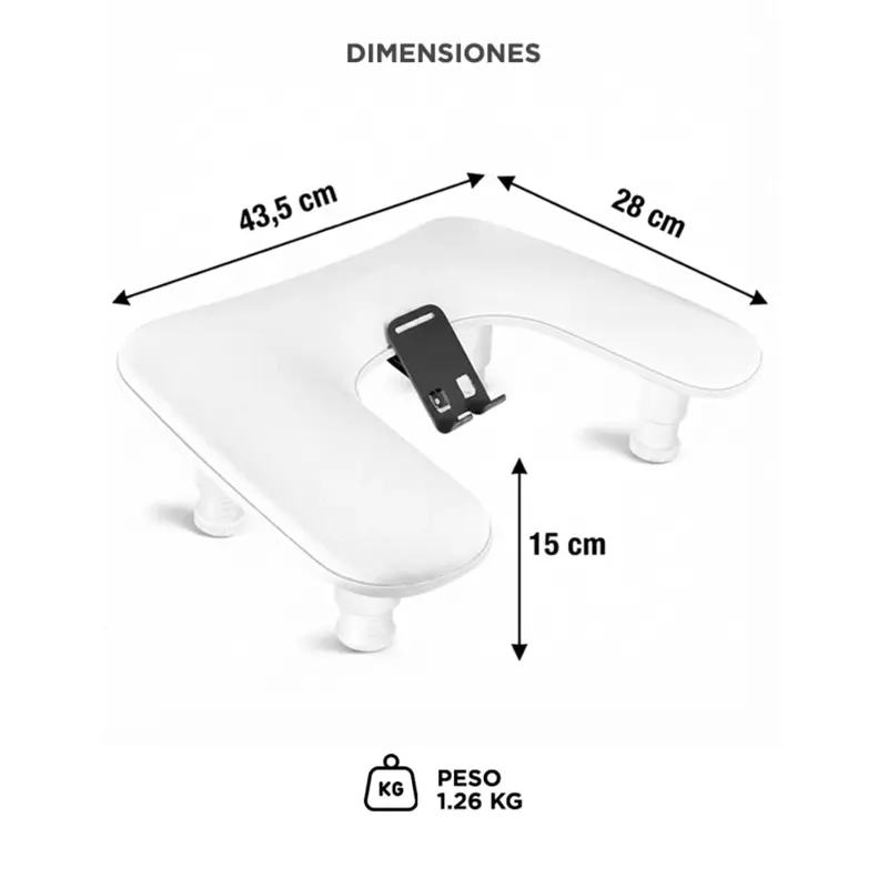 Reposabrazos Manicura Care By Gadnic Altura Regulable 125 150 mm Almohadilla Soporte Ergonómico
