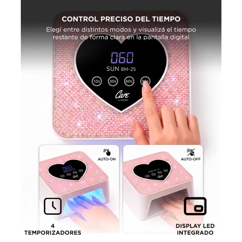 Cabina Para Uñas UV LED Care By Gadnic 48W Temporizador Sensor Infrarrojo
