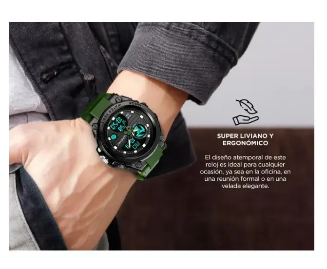 Reloj De Hombre Analogico Digital Gadnic Multifuncional Impermeable