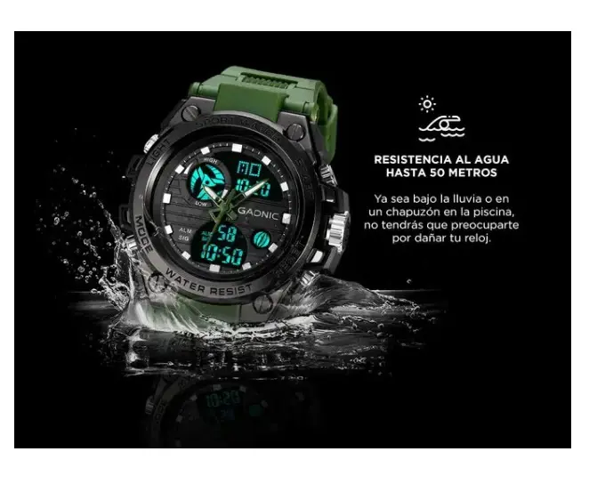 Reloj De Hombre Analogico Digital Gadnic Multifuncional Impermeable