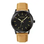 Reloj Analógico Gadnic RELF1 Pulsera Malla Correa Simil Cuero Negro y Dorado