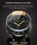 Reloj Analógico Gadnic RELF1 Pulsera Malla Correa Simil Cuero Negro y Dorado