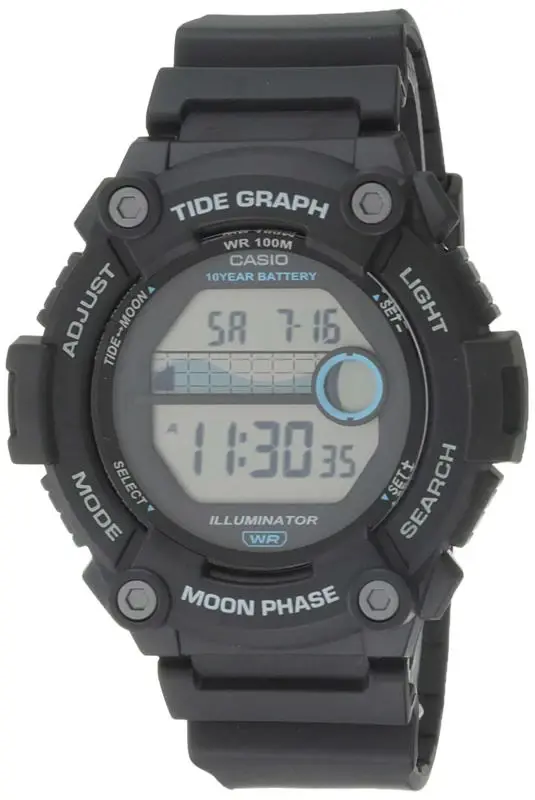 Reloj deportivo Casio Tide Graph Moon Phase con batería de 10 años WS1