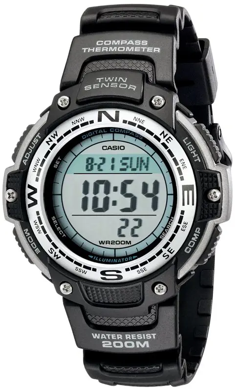 Reloj negro digital de doble sensor para hombre