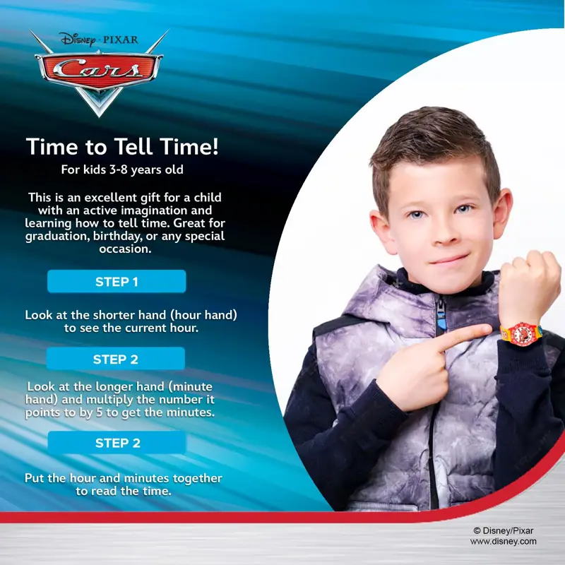 Reloj Infantil Disney Rayo McQueen Bisel Rojo Correa Amarilla
