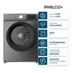 Lavasecarropas Philco 11/6 Kg Carga Frontal Inverter Gris PHLS116-7GN