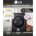 Lavasecarropas LG 15kg 8kg ThinQ AI DD TurboWash y Conexión Inalámbrica