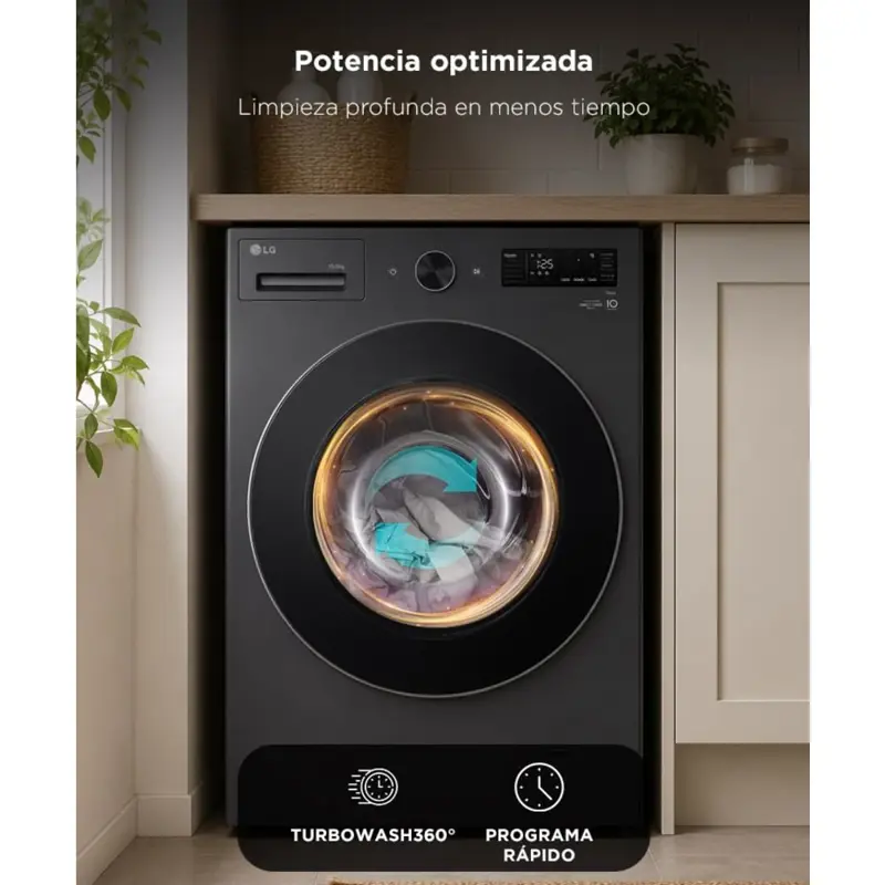 Lavasecarropas LG 15kg 8kg ThinQ AI DD TurboWash y Conexión Inalámbrica