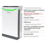 Purificador de Aire Inteligente Exo Elimina Virus y Bacterias Filtro Hepa Uv 70mt Wifi