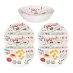 Set De Platos Para Pastas 4 Hondos Y  1 Bowl Oxford Ceramica