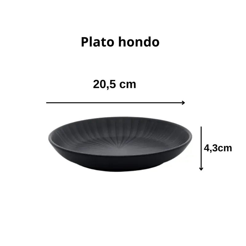 Set X 6 Platos Hondos 20.5 Cm Onix Oxford