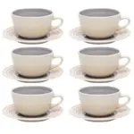 SET X 6 TAZAS DE TE 200CC CON PLATO UNNI PUZZLING OXFORD