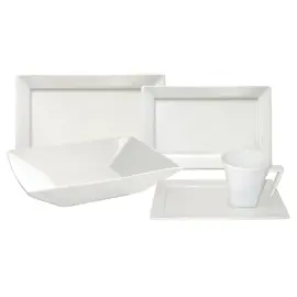 Juego Vajilla X 30 Porcelana Rectan...