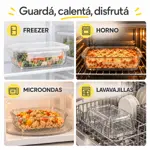 Set X3 Contenedores De Vidrio Con Tapa Negra