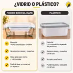 Set X3 Contenedores De Vidrio Con Tapa Negra
