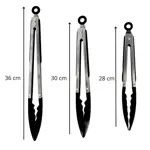 Set x3 pinzas multiuso utensilios cocina horno acero c/nylon