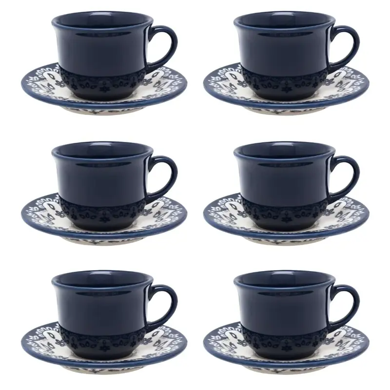 SET X 6 TAZAS DE TE 200CC CON PLATO ENERGY OXFORD