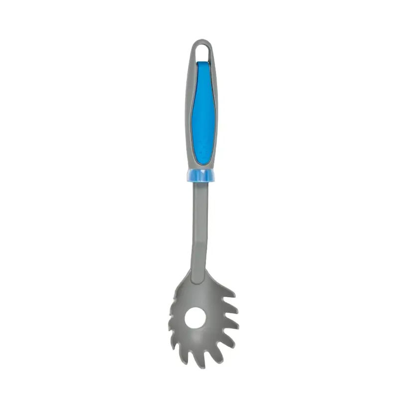 Cuchara Spaguetti Nylon Gris Mango Azul Antiadherente Utensilio Cocina
