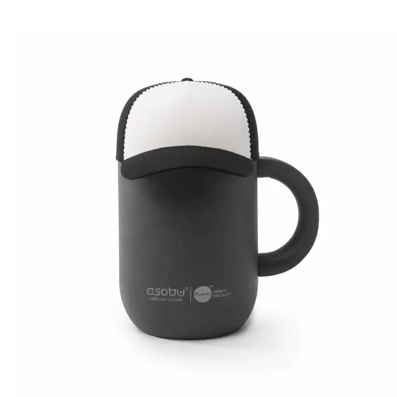 MUG ASOBU HAPPY HAT TRUCKER CAP 360ML BLACK