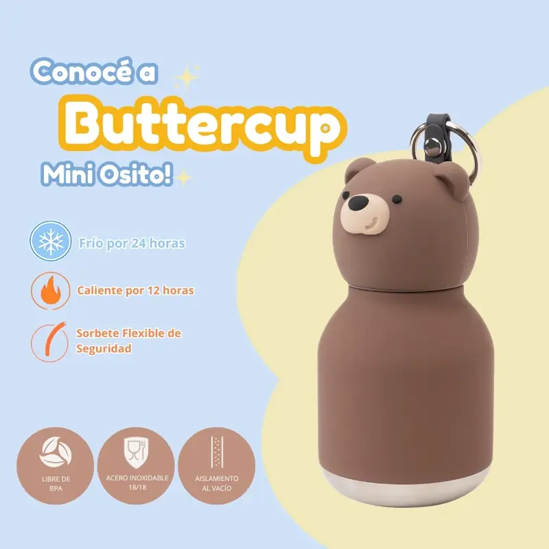 Botella Asobu Mini Bestie 200Ml Brown Bear
