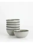 Set De 6 Bowl Pedra Rocha Vajilla Porcelana Gris