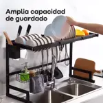 Escurridor Secaplatos Grande Acero Inoxidable Negro Waggs