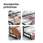 Escurridor Secaplatos Grande Acero Inoxidable Negro Waggs