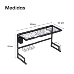 Escurridor Secaplatos Grande Acero Inoxidable Negro Waggs