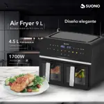 Freidora airfryer digital doble ventana 9 lt Suono