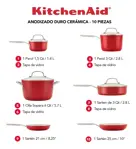 Kitchenaid Batería Antiadherente Cerámico 10pz