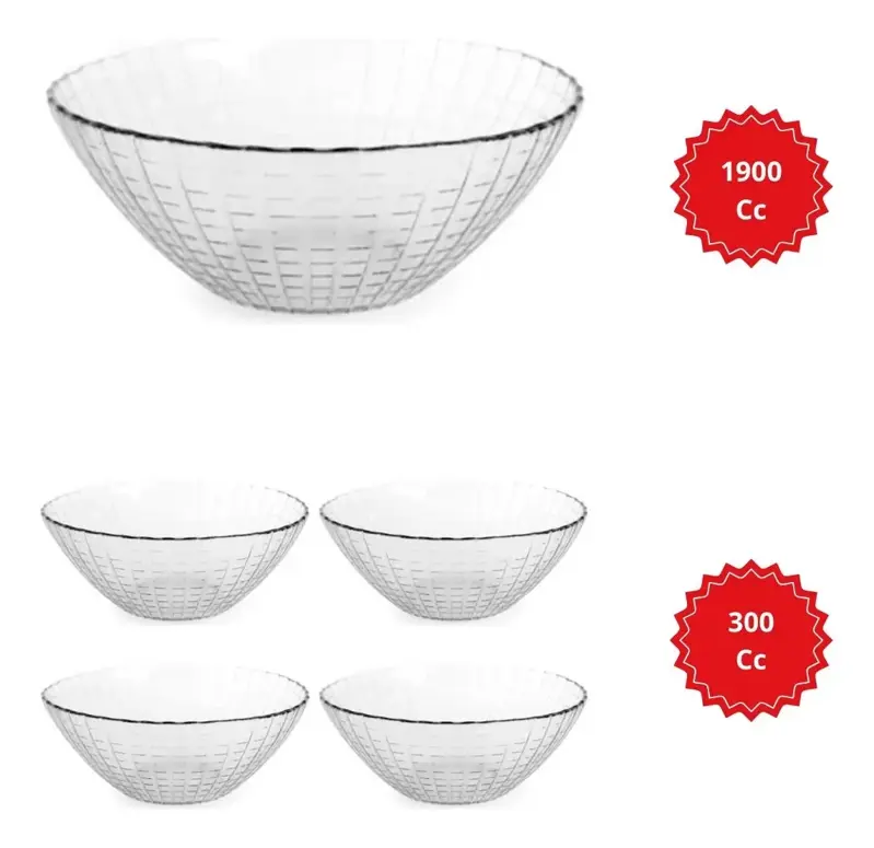 Set Durax 4 Compoteras + 1 Ensaladera Firenze JCE468